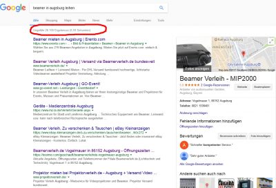 Keyword Recherche über die Google Suchergebnisse